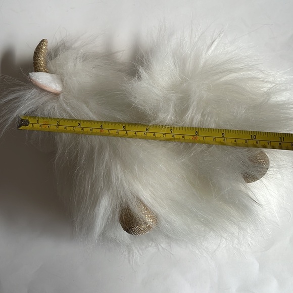 Aurora mountain goat long fur sequined horn plush stuffed animal toy - Picture 8 of 9
